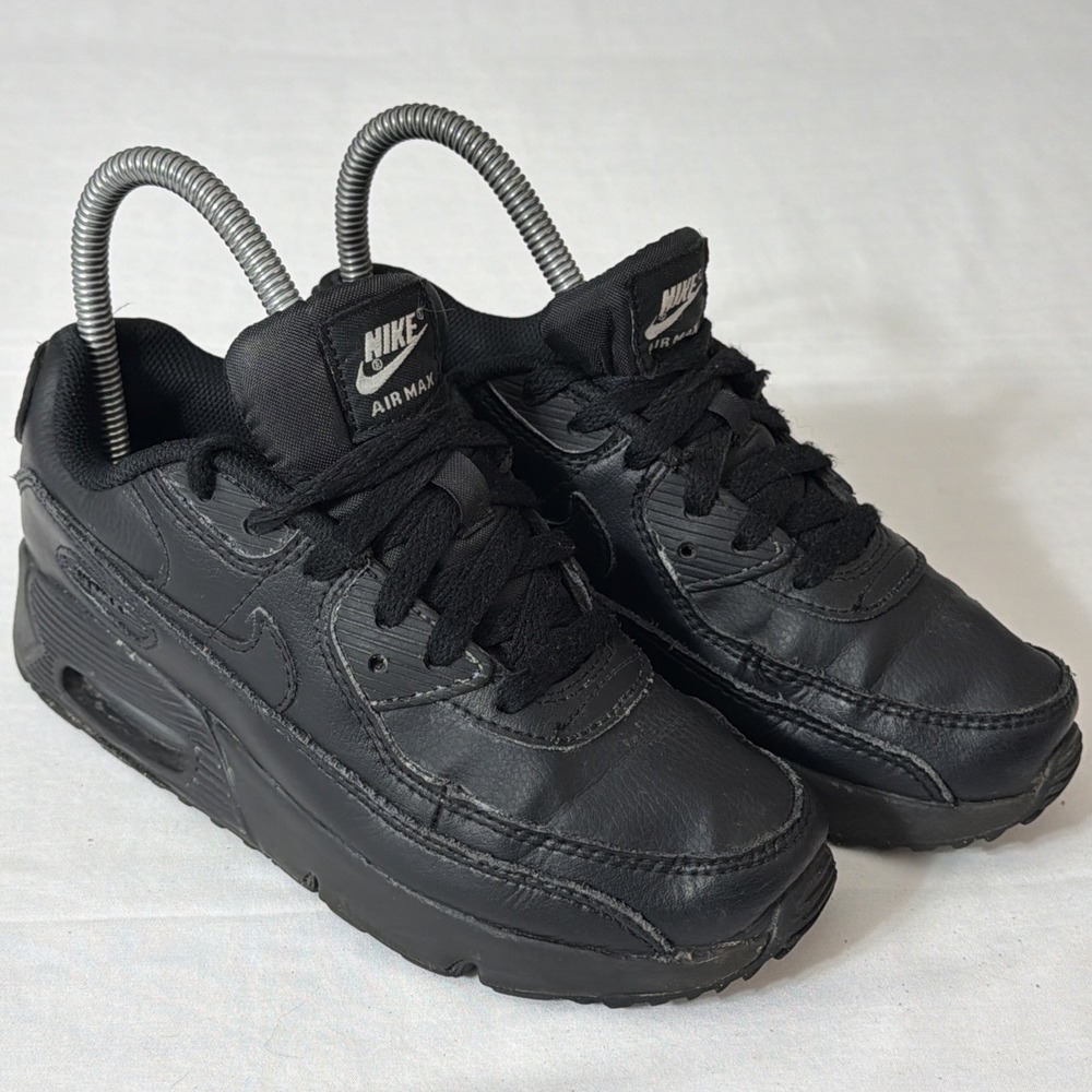 Nike Air Max 90 LTR Youth Size 3Y Running Shoes CD6867-001 Triple Black Sneakers